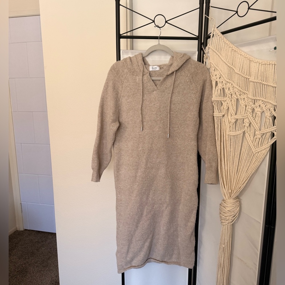 Bluivy Tan Knit Sweater Dress